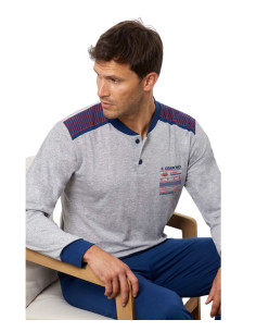 Men's seraph cotton jersey long pajamas Il Granchio GP1144