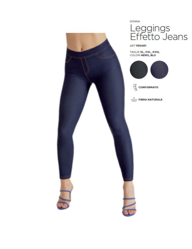 Leggings donna conformato effetto jeans Gladys PD0451