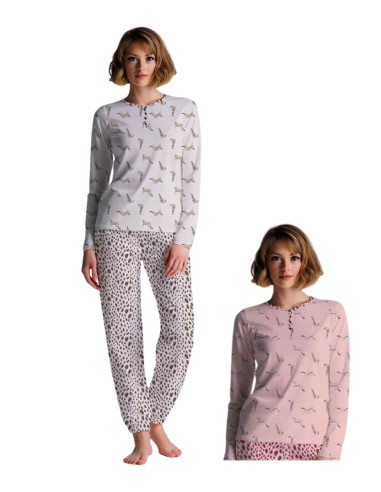 Pigiama donna a serafino in jersey di cotone Cippi 1052