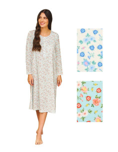 Camicia da notte a manica lunga in jersey di cotone Linclalor 75377
