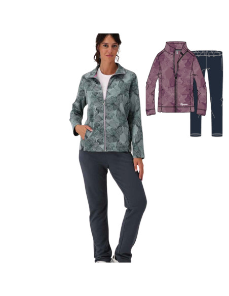 Tuta da donna in cotone garzato con zip F.lli Campagnolo 8E76577