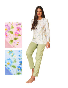 Women's long sleeves cotton jersey pajamas Linclalor 75381