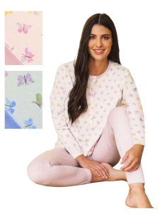 Women's long sleeves cotton jersey pajamas Linclalor 75390