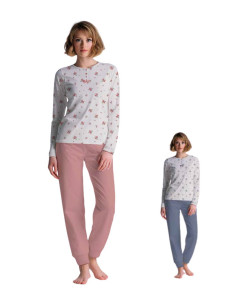 Pigiama donna a serafino in jersey di cotone Cippi 1031