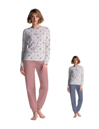Pigiama donna a serafino in jersey di cotone Cippi 1031