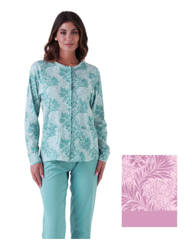 Women's opened cotton jersey pajamas Karelpiu' KE0047