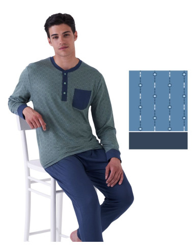 Men's seraph cotton jersey long pajamas Karelpiu' KE0223