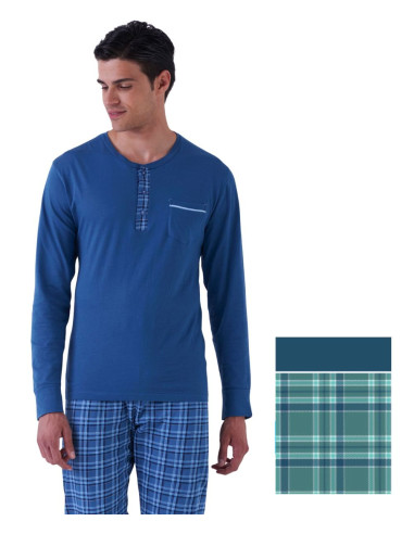 Men's long sleeves cotton jersey pajamas Karelpiu' KE0266