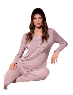 Pigiama donna a serafino in viscosa Lormar Saten SAT651325
