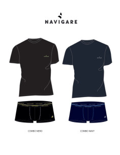 Completo uomo con t-shirt e boxer Navigare 21630 2
