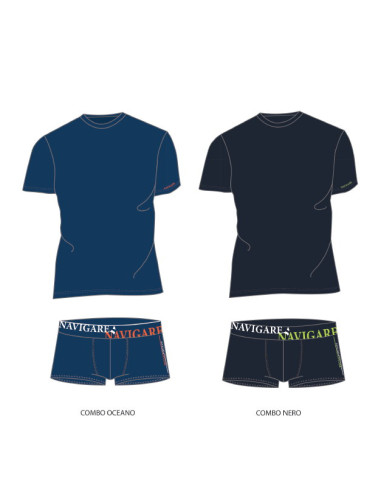 Completo uomo con t-shirt e boxer Navigare 21636