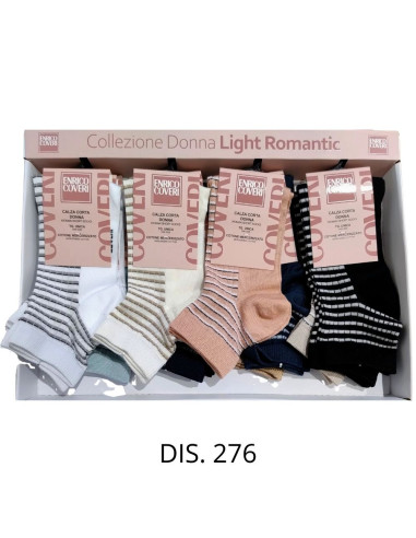 Women's stretch cotton short socks Coveri Papaya-276