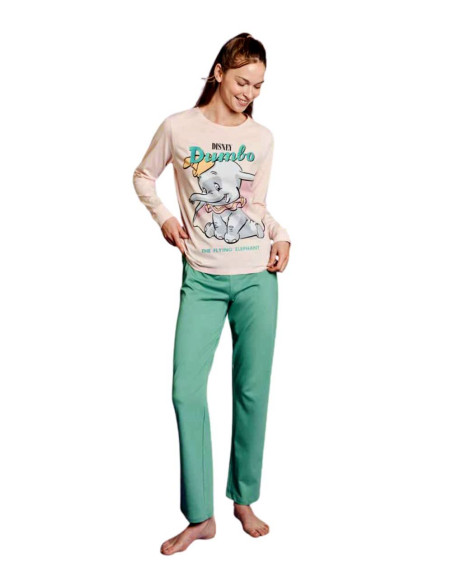 Woman long sleeves cotton jersey pajamas Disney Dumbo DYD3831