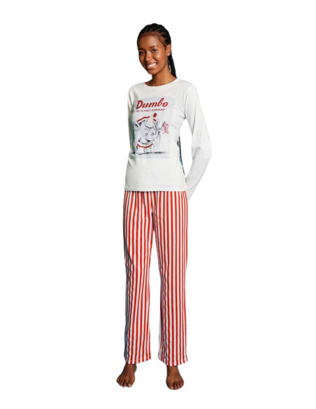 Pigiama donna a manica lunga in jersey di cotone Disney Dumbo DYD3831