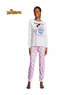 Pigiama donna a manica lunga in jersey di cotone The Flinstones SFD3834F