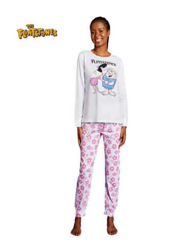 Pigiama donna a manica lunga in jersey di cotone The Flinstones SFD3834F