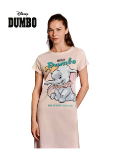 Camicia da notte donna a manica corta in jersey di cotone Disney Dumbo DYD3833