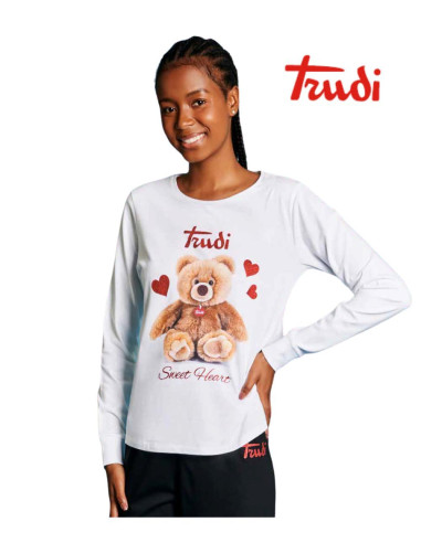 Woman long sleeves cotton jersey pajamas Trudy TRD3847