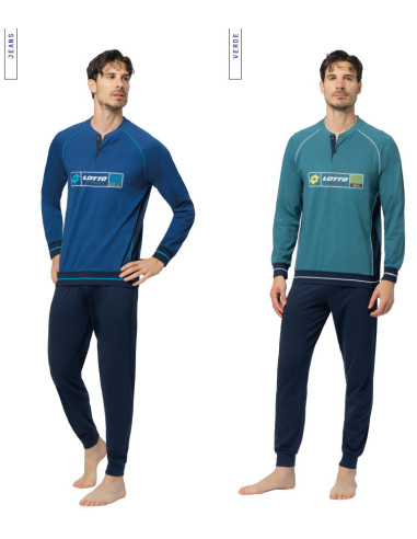 Men's seraph cotton jersey long pajamas Lotto LP1225