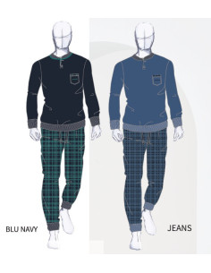 Men's long sleeves cotton jersey pajamas Navigare 141974 2