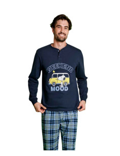 Pigiama uomo a manica lunga in jersey di cotone Snoopy PNG4823
