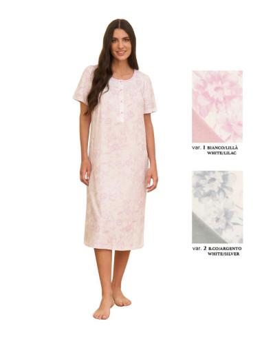 Woman's half sleeves cotton jersey nightdress Linclalor 75477