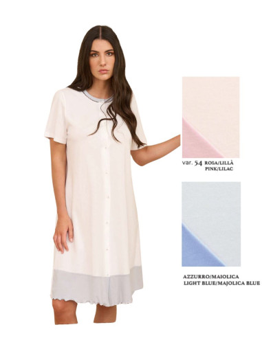 Camicia da notte clinica aperta in jersey di cotone Linclalor 71530