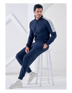 Tuta uomo primaverile in cotone garzato con zip Navigare 29614