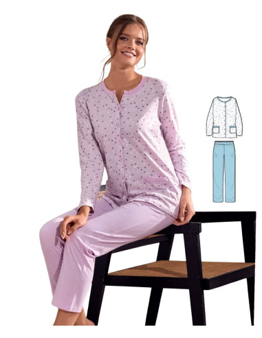 Pigiama donna aperto in jersey di cotone Infiore Lovely LVL654201