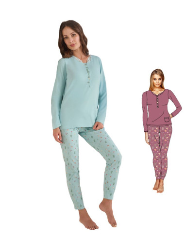 Women's cotton jersey pajamas Oro Nero OD562