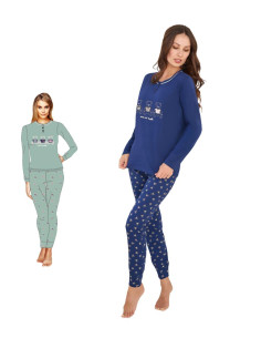 Women's cotton jersey pajamas Oro Nero OD563