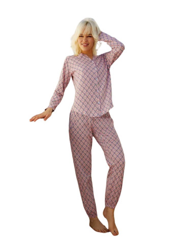 Woman's opened cotton jersey pajamas Jadea 3234