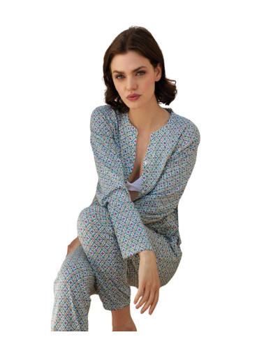 Woman's opened cotton jersey pajamas Jadea 3234