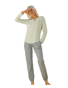 Woman's long sleeves cotton jersey pajamas Jadea 3235 2