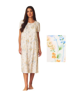 Woman's half sleeves cotton jersey nightdress Linclalor 75376