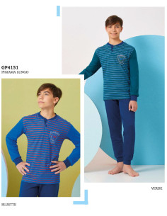 Boy's cotton jersey long pajamas Il Granchietto GP4151
