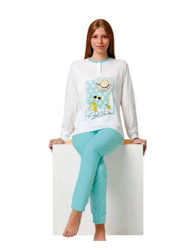 Girl's cotton jersey long pajamas Il Granchietto GP7134