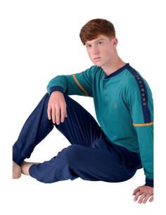 Pigiama ragazzo lungo in jersey di cotone Navigare Junior 141960J