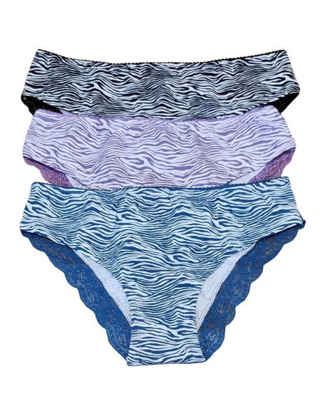 Group 3 fashion stretch cotton briefs with lace Jadea 6586