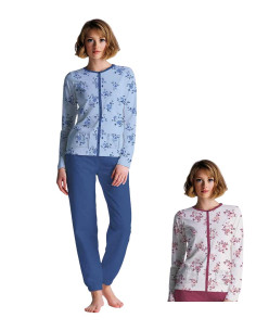 Pigiama donna aperto in jersey di cotone Smarty by Cippi 1070