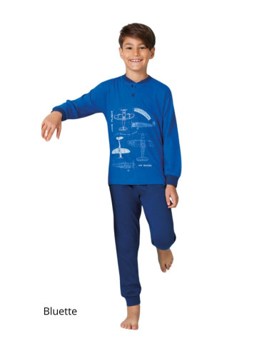 Boy's cotton jersey long pajamas Il Granchietto GP4146