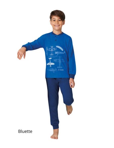 Pigiama da bambino in jersey di cotone Il Granchietto GP4146