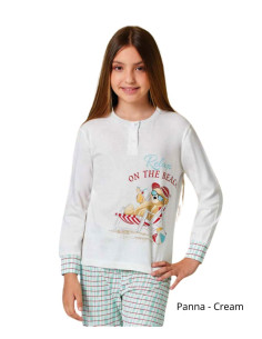 Pigiama da bambina in jersey di cotone Il Granchietto GP7126 2