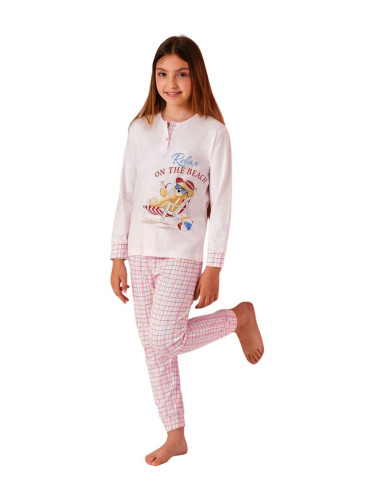 Pigiama da bambina in jersey di cotone Il Granchietto GP7126