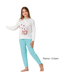 Girl's cotton jersey long pajamas Il Granchietto GP7127 2