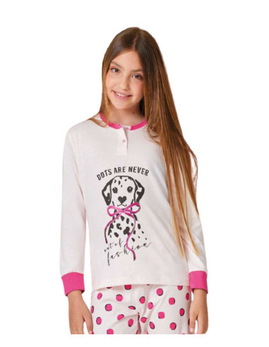 Pigiama da bambina in jersey di cotone Il Granchietto GP7125