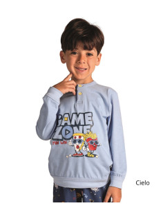 Pigiama da bambino lungo in jersey di cotone Gary 2135-3135