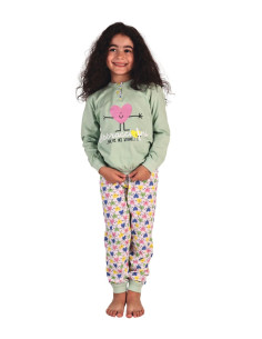 Girl's cotton jersey long sleeves pajamas Gary 2126