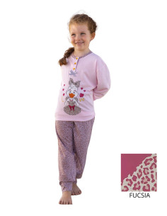 Pigiama da bambina in jersey di cotone Irge IKL471