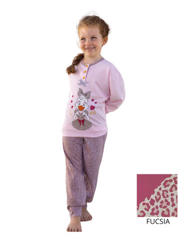 Pigiama da bambina in jersey di cotone Irge IKL471
